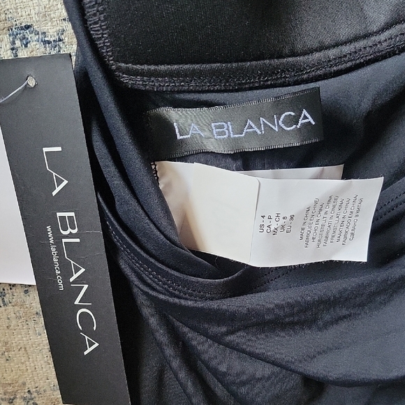 La Blanca Elegant Black Top Size 4 - Picture 5 of 7